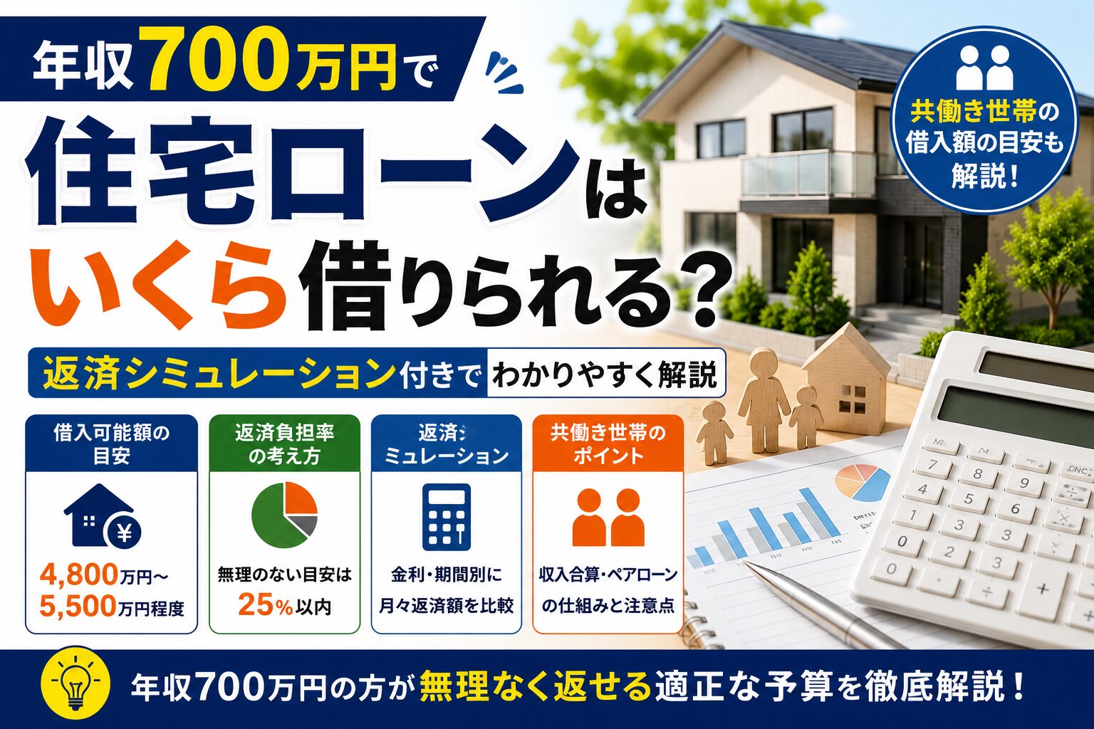 年収700万円で住宅ローンはいくら借りられる
