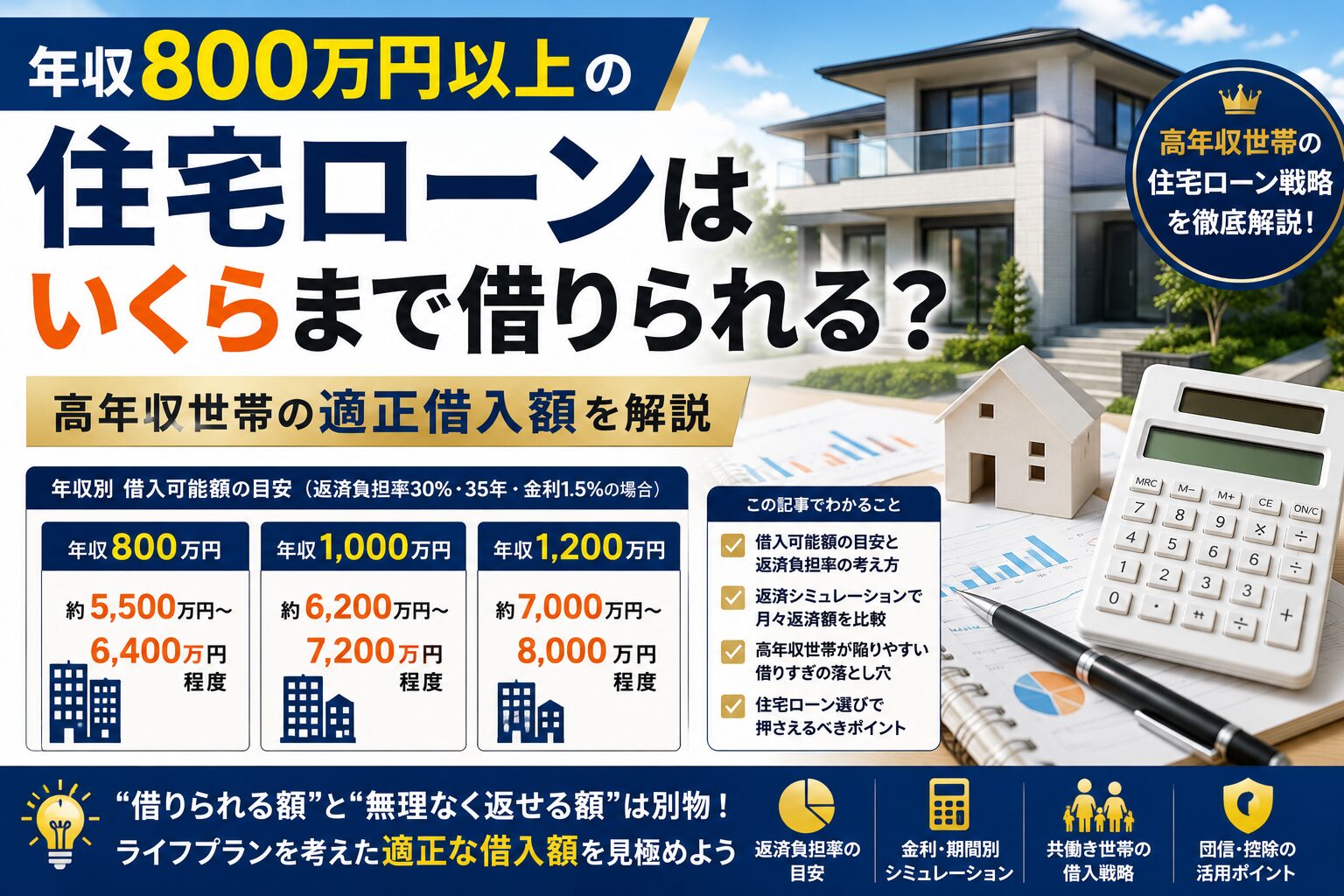 年収800万円以上の住宅ローンはいくらまで