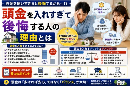 頭金を入れすぎて後悔