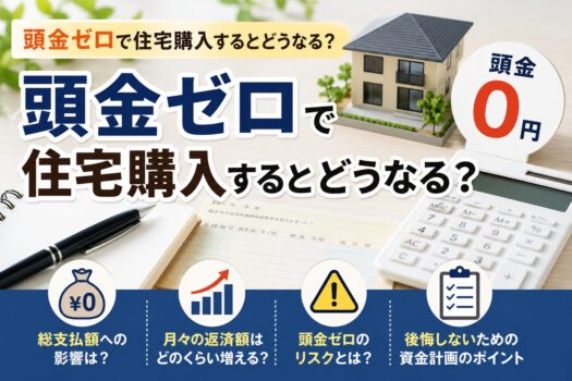 頭金ゼロで住宅購入するとどうなる？総支払額への影響を解説