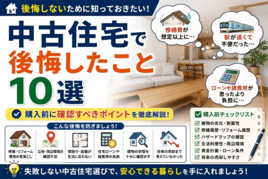中古住宅で後悔したこと10選｜購入前に確認したいポイント