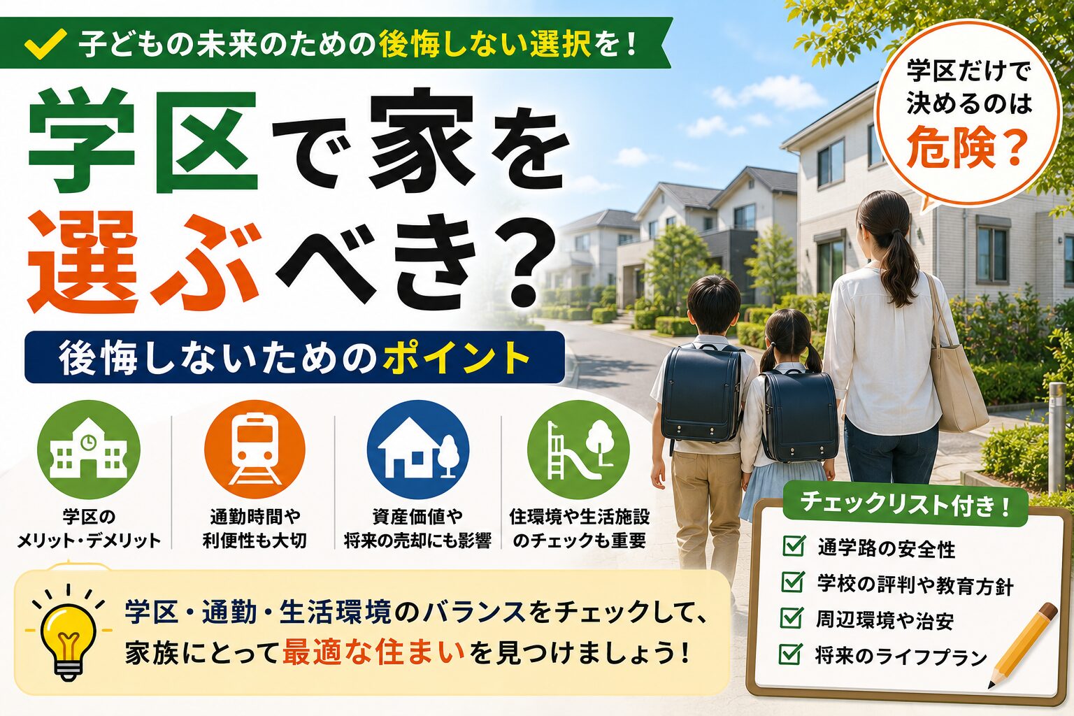 学区で家を選ぶべき？後悔しないためのポイント