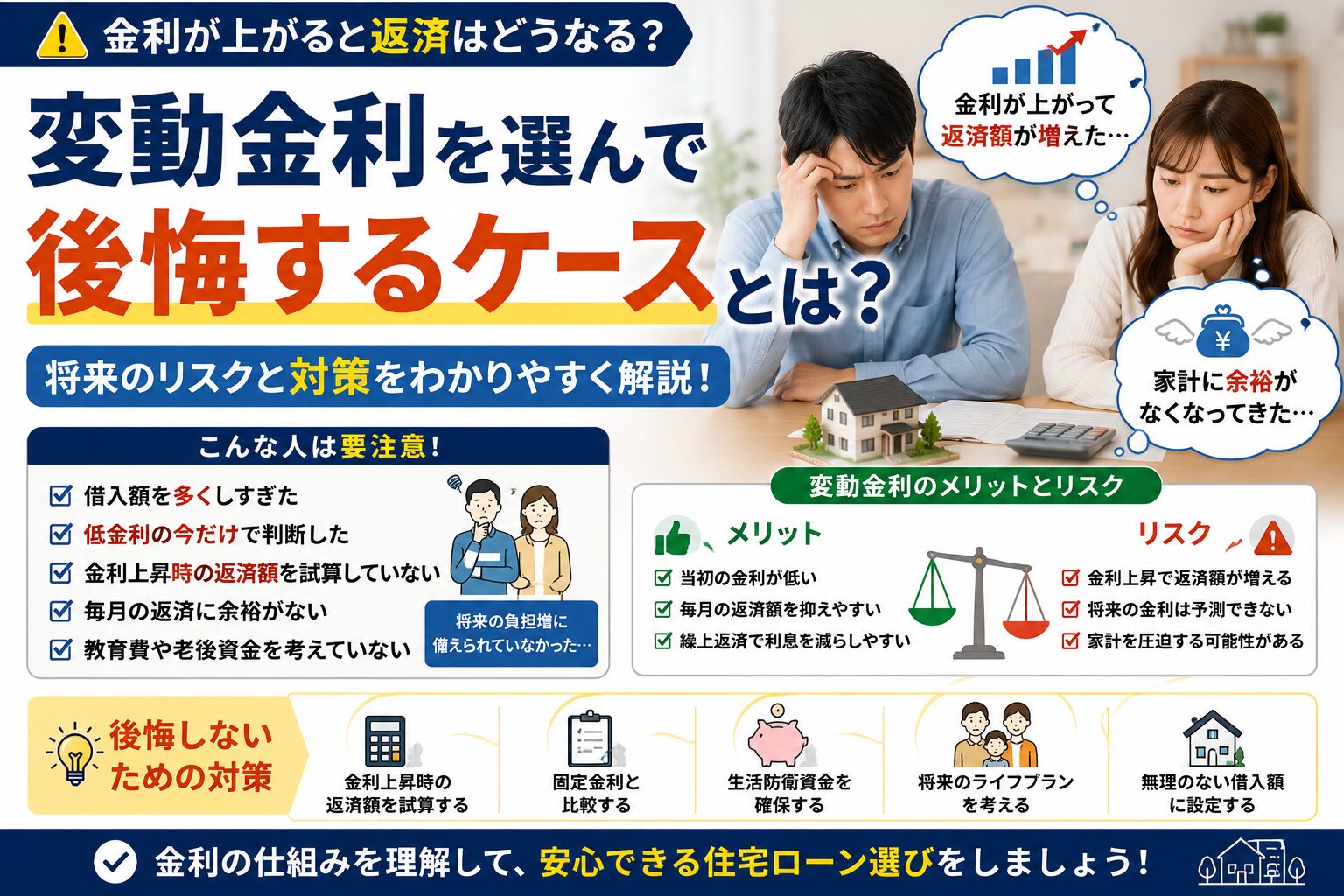 変動金利を選んで後悔するケースとは