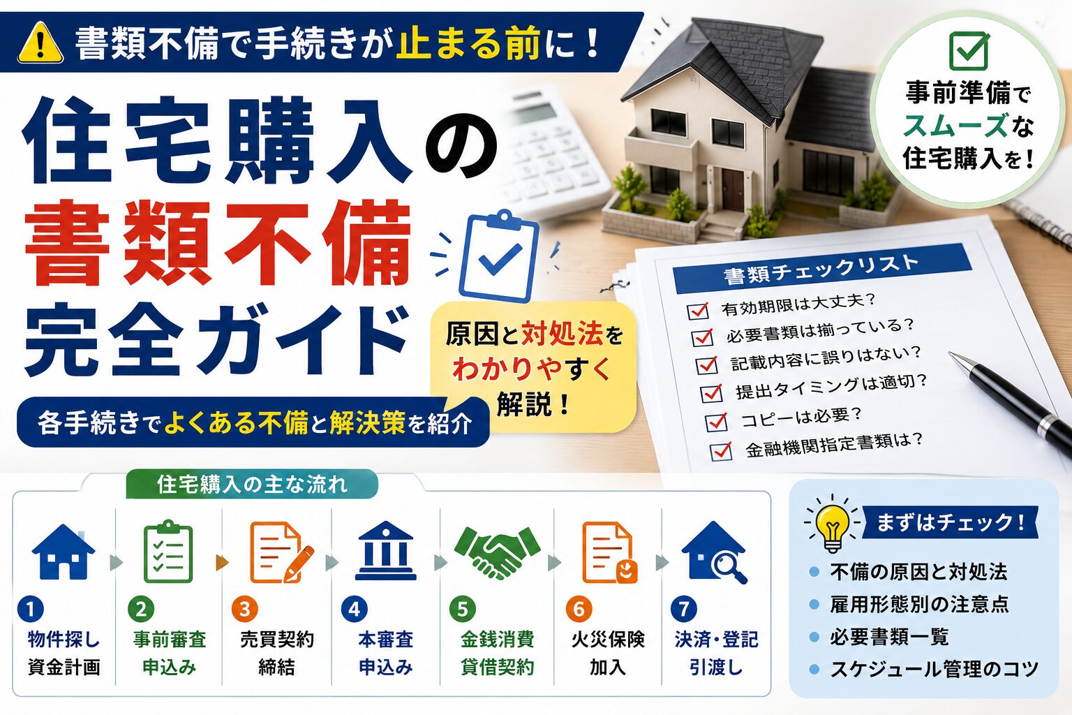 住宅購入の手続きでよくある書類不備とその対処法