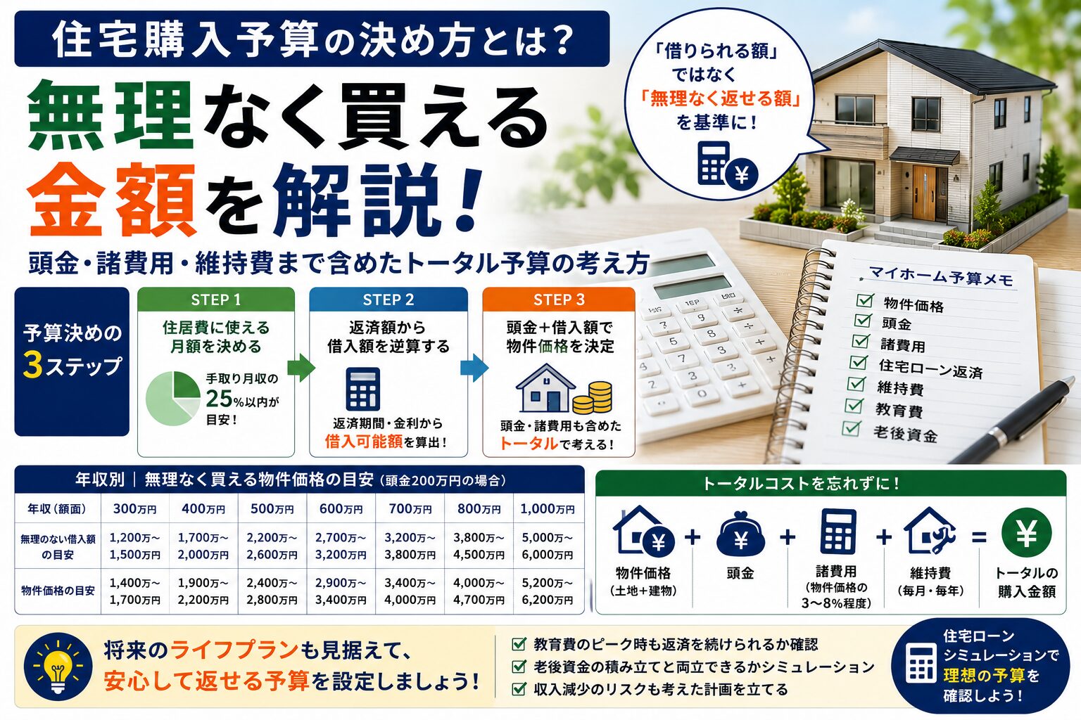 住宅購入予算の決め方とは