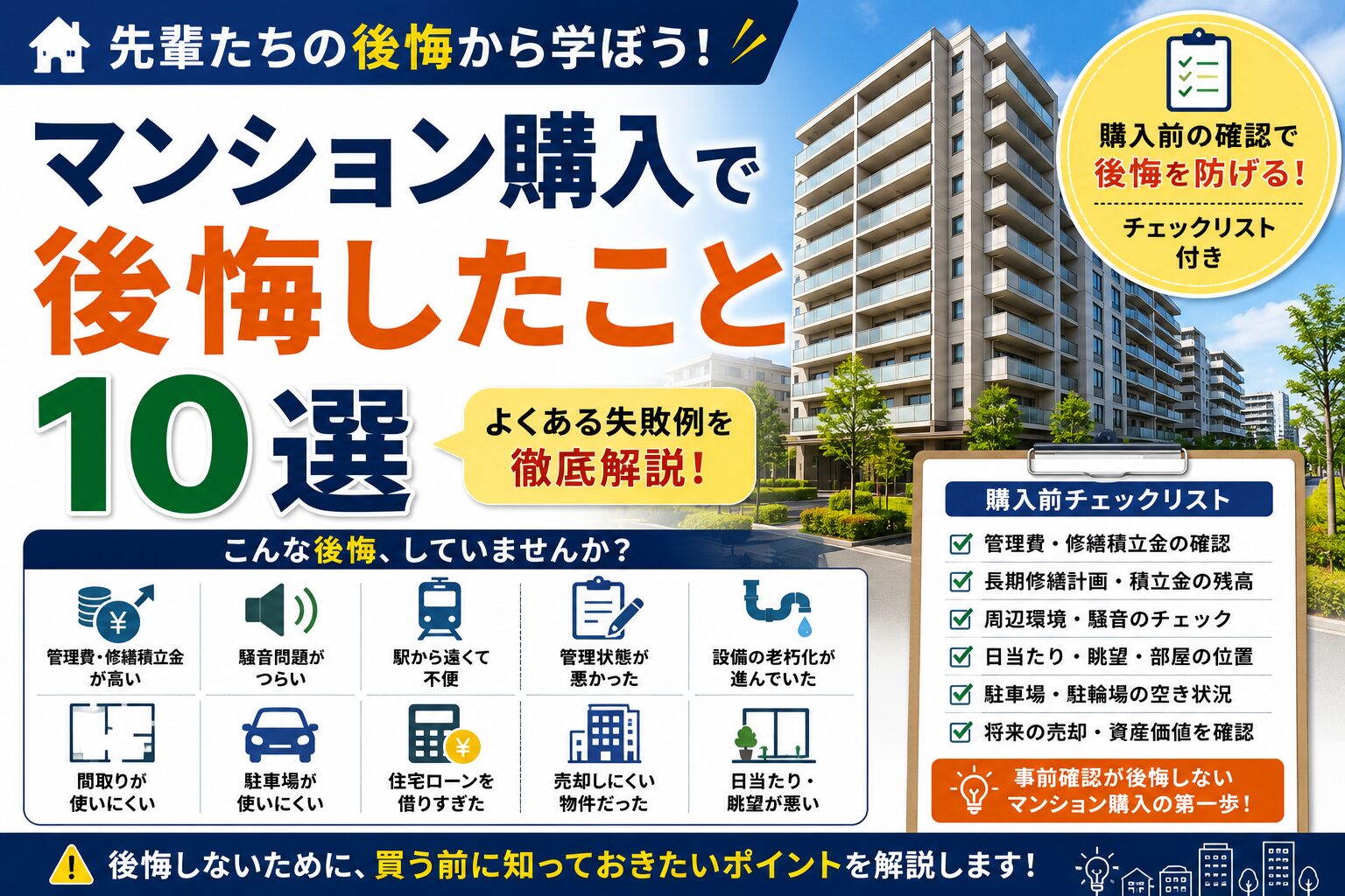 マンション購入で後悔したこと10選
