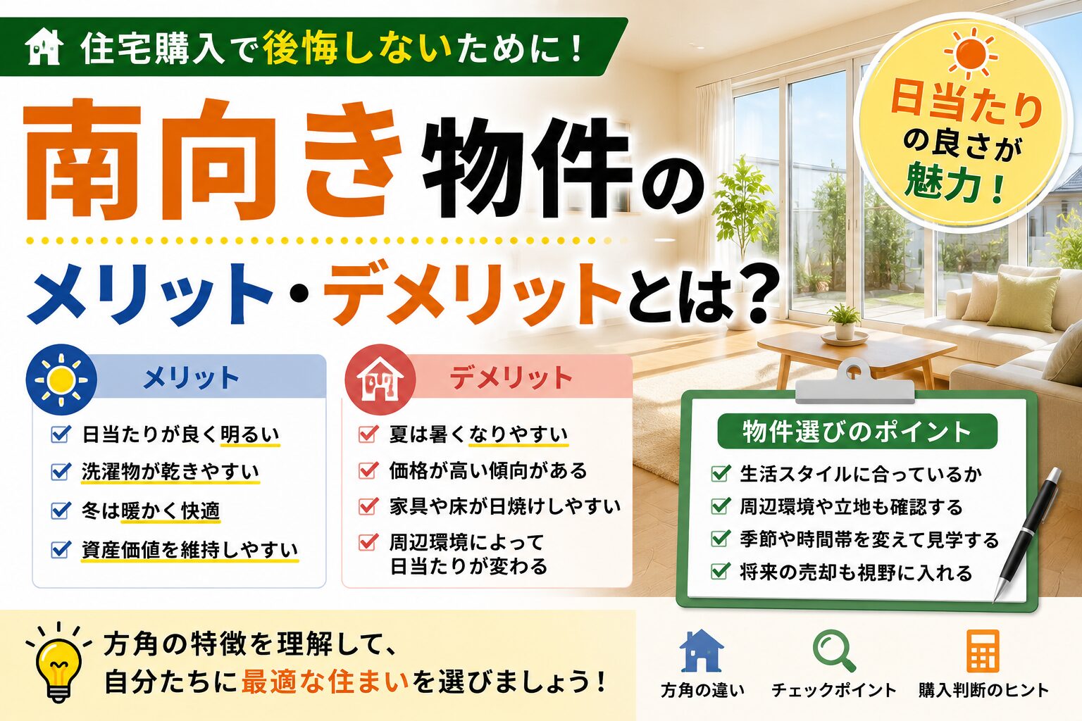 南向き物件のメリット・デメリットとは？