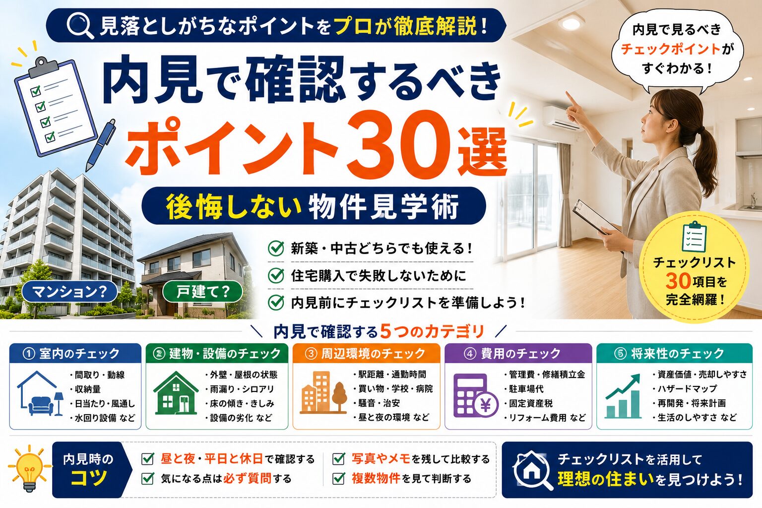 内見で確認するべきポイント30選
