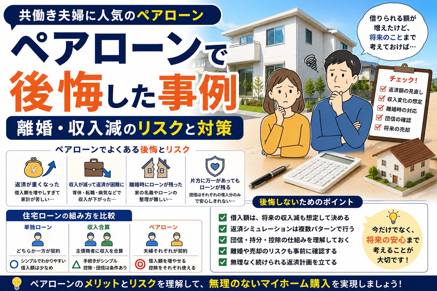 ペアローンで後悔した事例