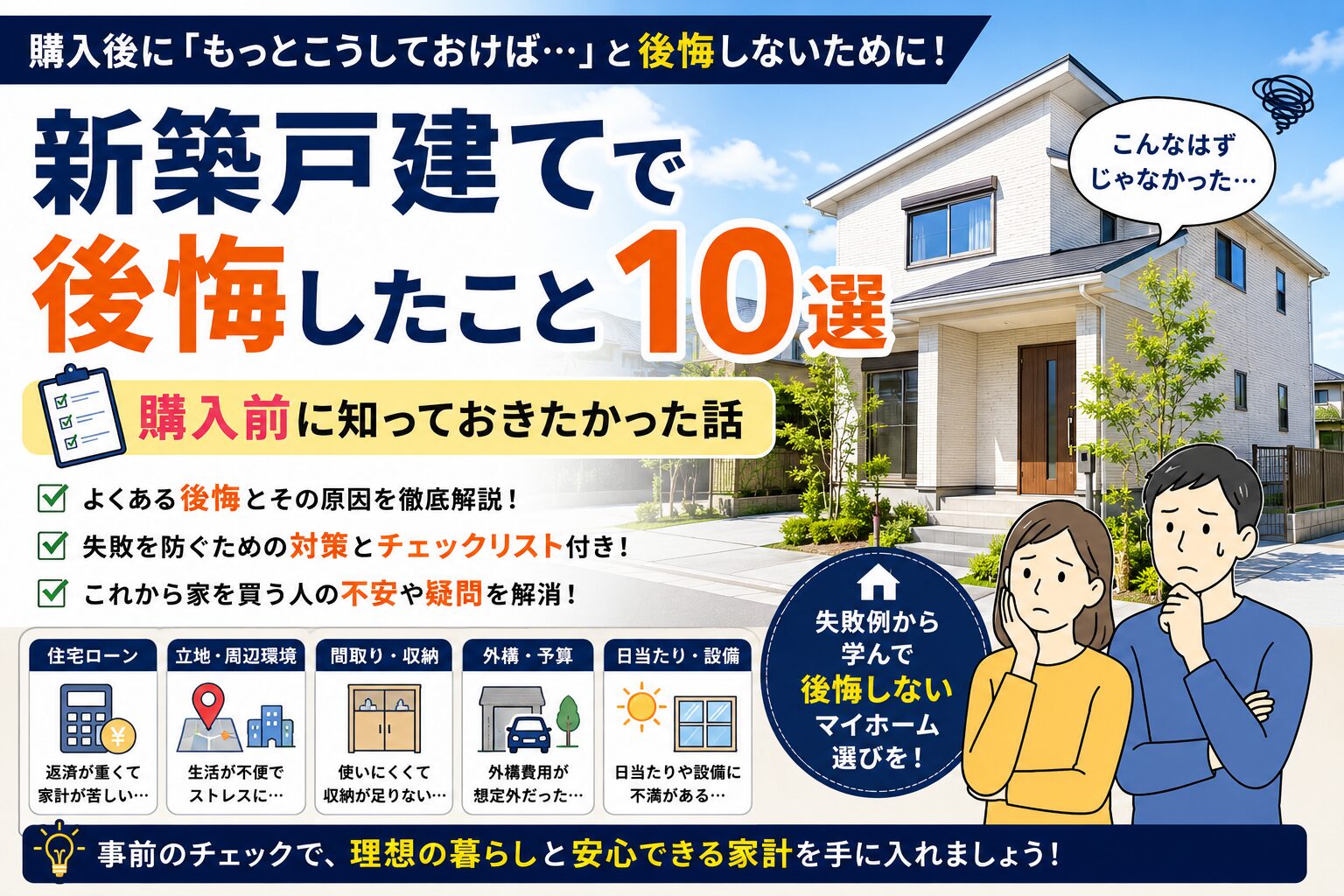 新築戸建てで後悔したこと10選