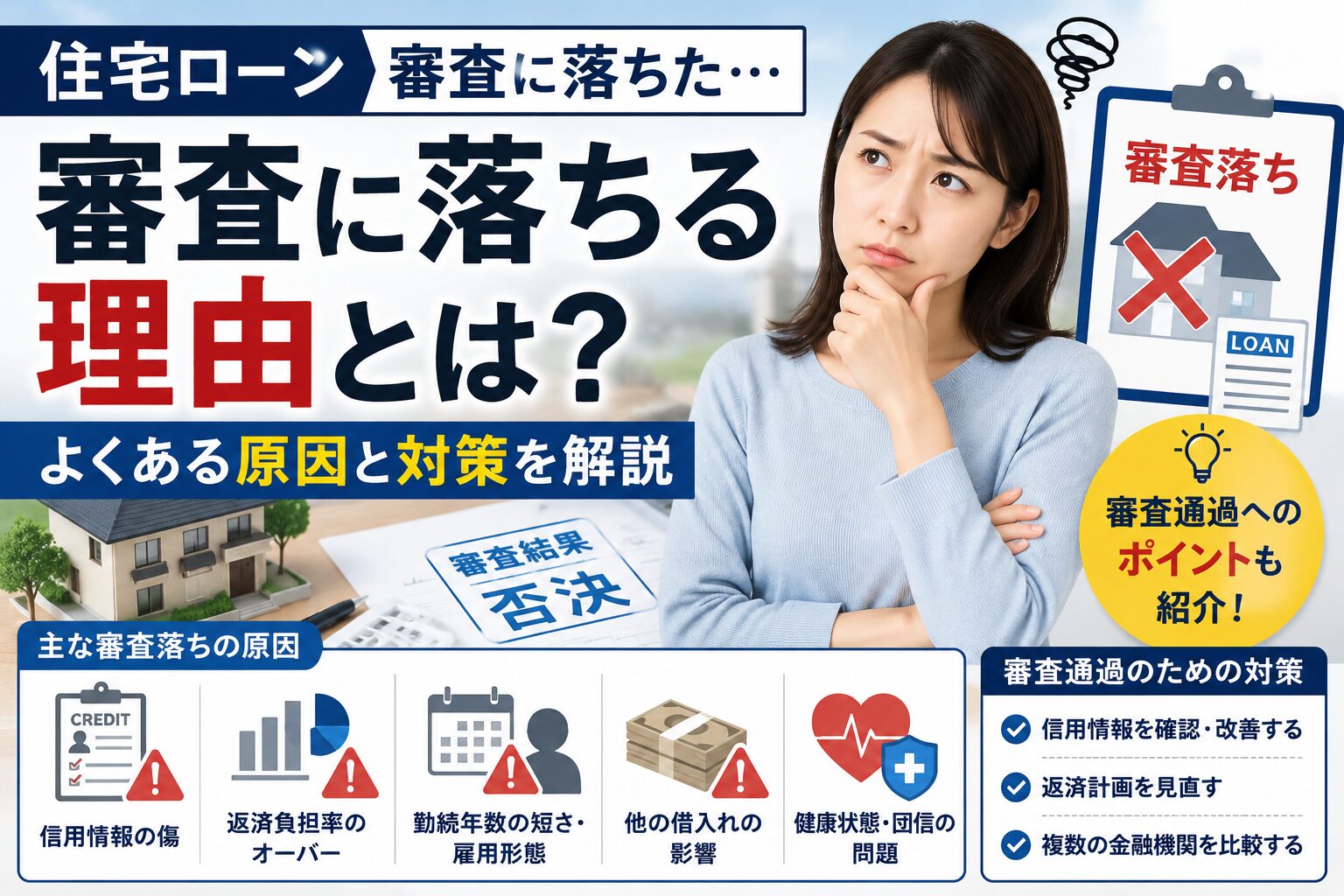 住宅ローン審査に落ちる理由とは