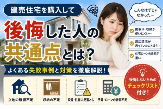 建売住宅を購入して後悔した人の共通点とは