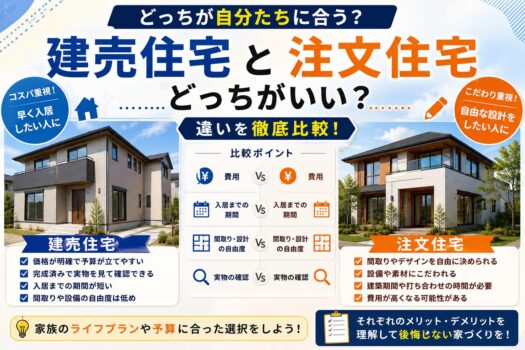 建売住宅と注文住宅どっちがいい？違いを比較