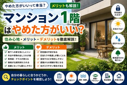 1階のマンションはやめた方がいい？メリットも解説