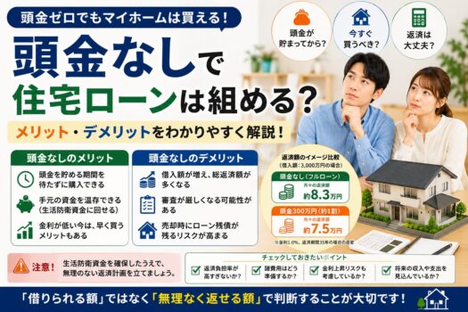 頭金なしでも住宅ローンは組める？メリット・デメリットを解説