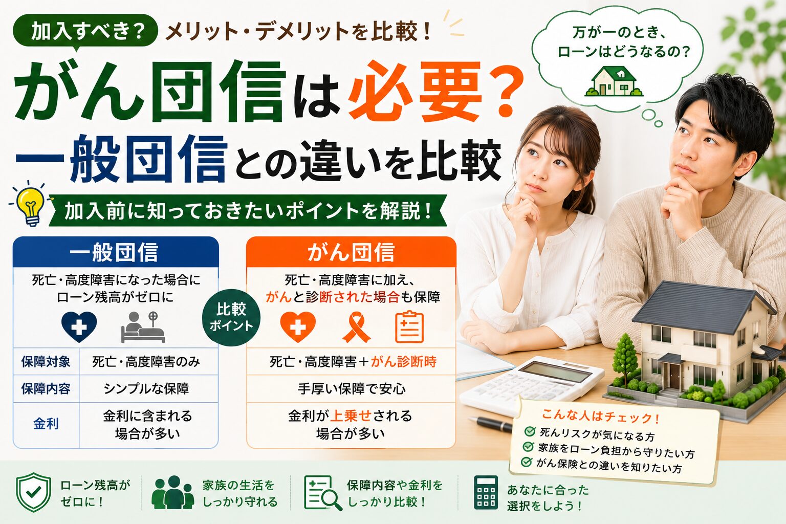 がん団信は必要？一般団信との違いを比較