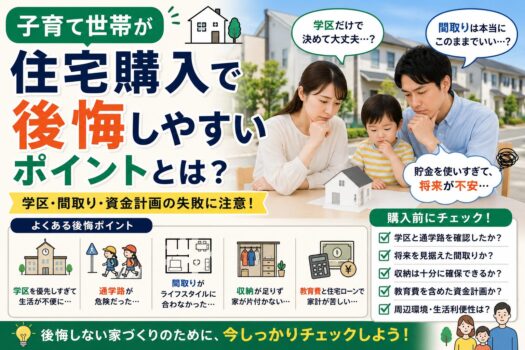 子育て世帯が住宅購入で後悔しやすいポイントとは