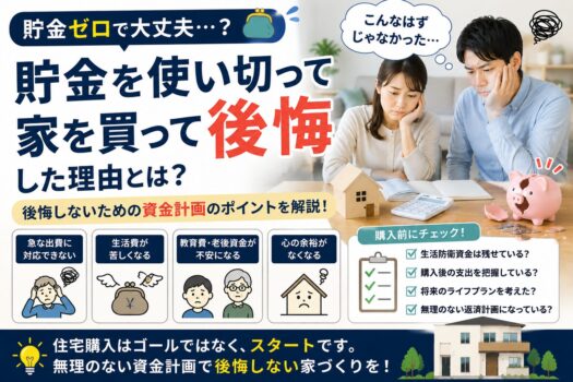 貯金を使い切って家を買って後悔した理由とは