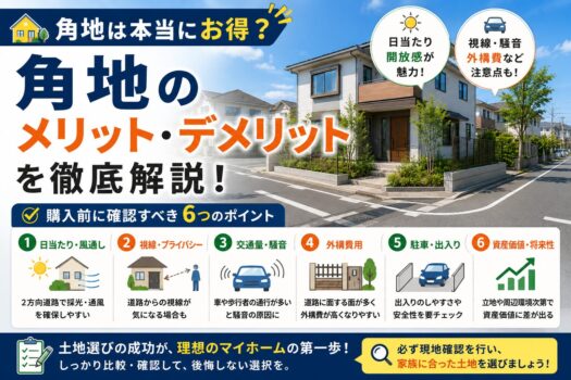 角地は本当にお得？購入前に知りたいメリット・デメリット