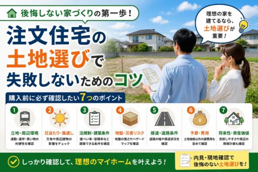 注文住宅の土地選びで失敗しないためのコツ
