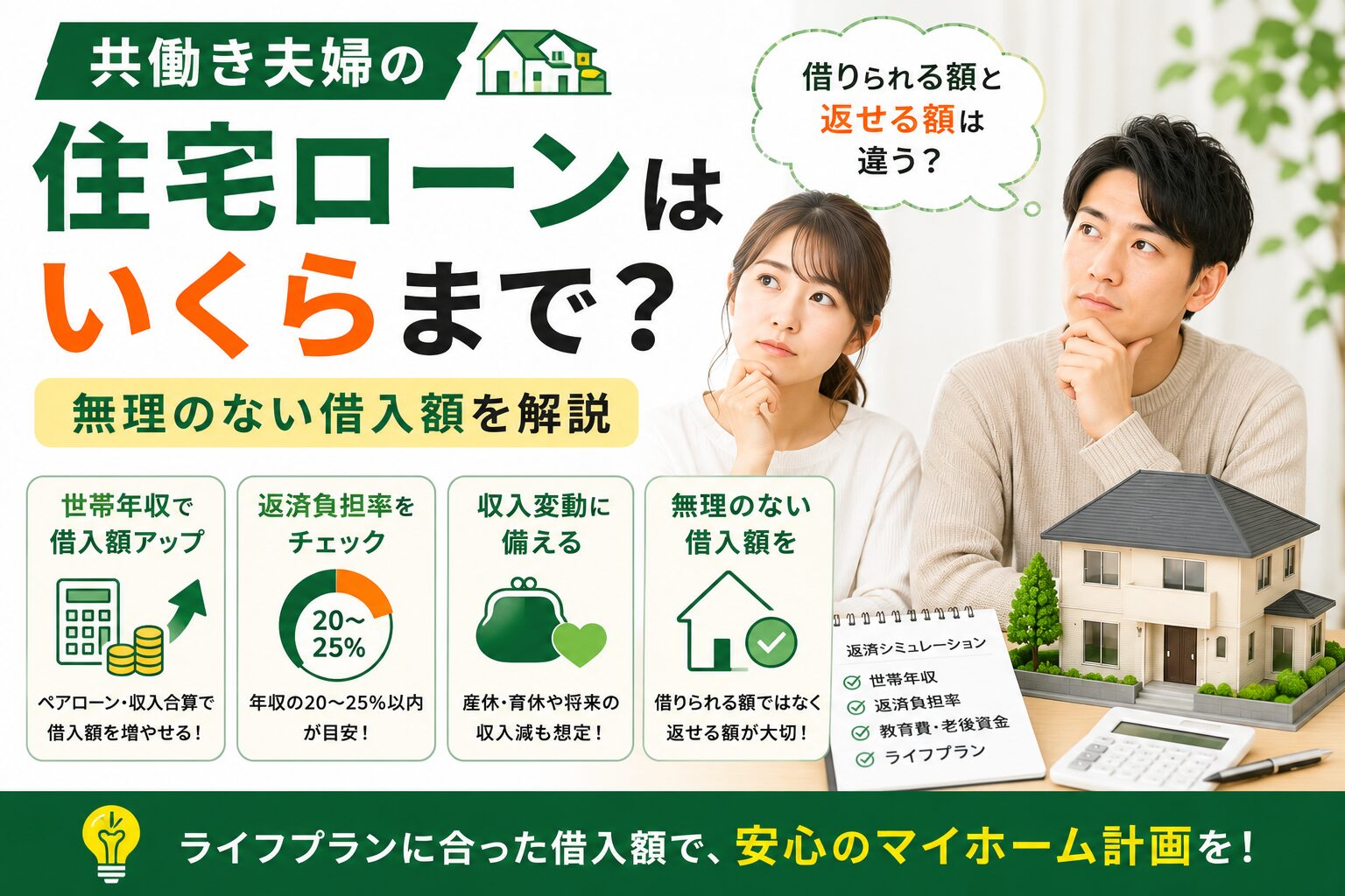 共働き夫婦の住宅ローンはいくらまで