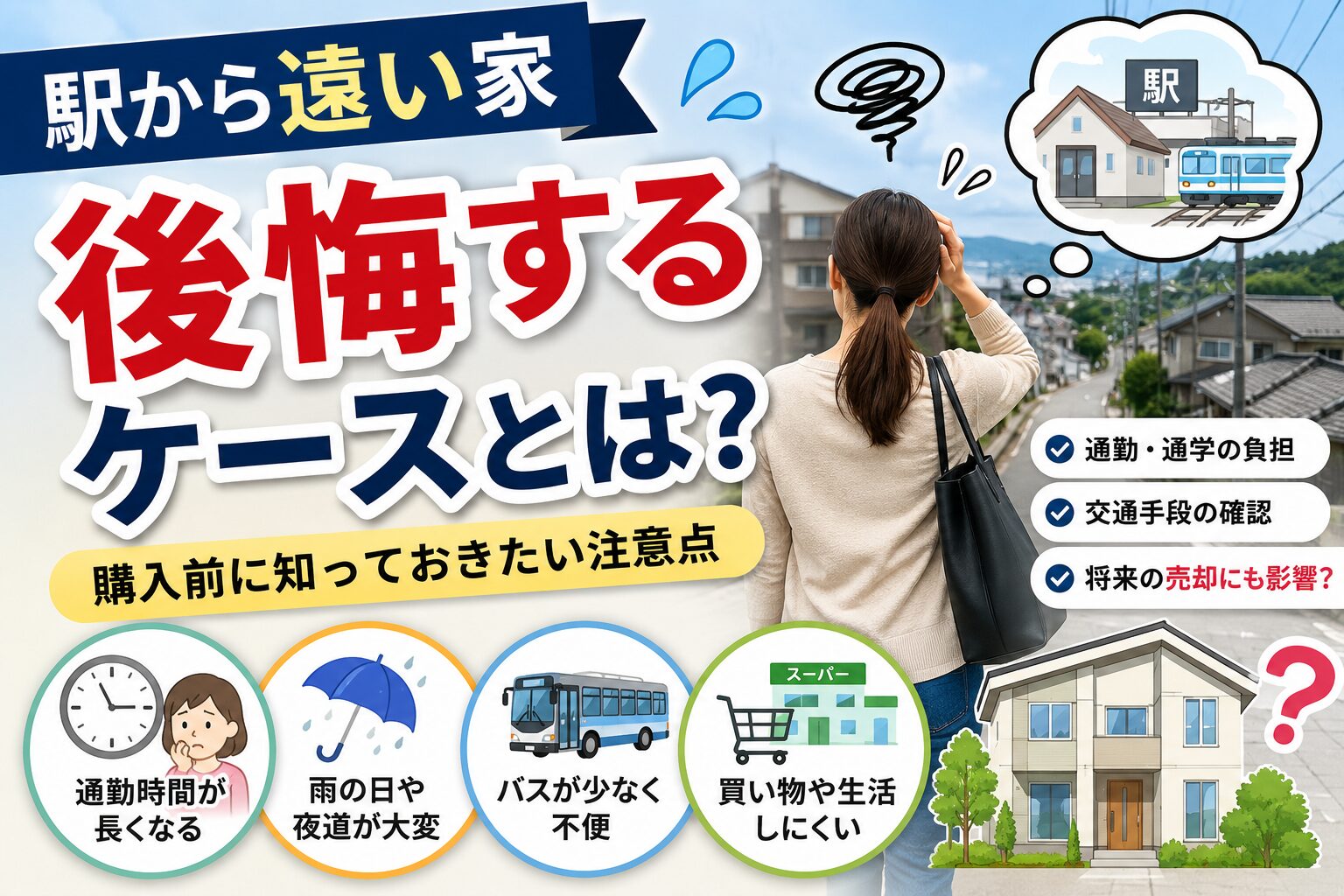 駅から遠い家を買って後悔するケース