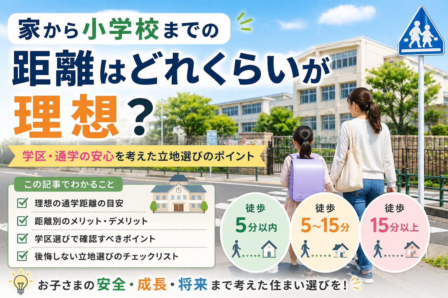 小学校までの距離はどれくらいが理想？
