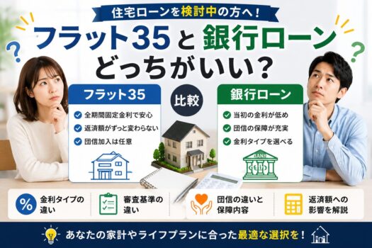 フラット35と銀行ローンはどっちがいい？違いを比較