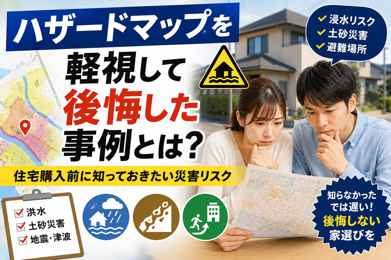 ハザードマップを軽視して後悔した事例