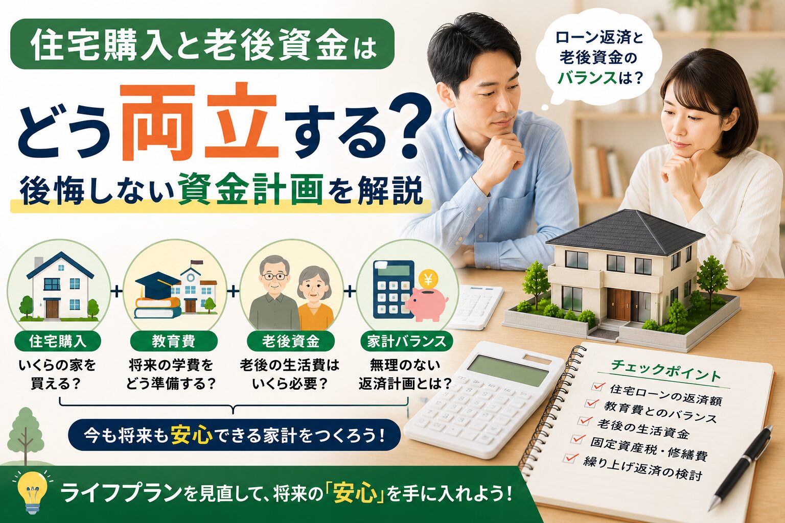 住宅購入と老後資金はどう両立する？後悔しない資金計画