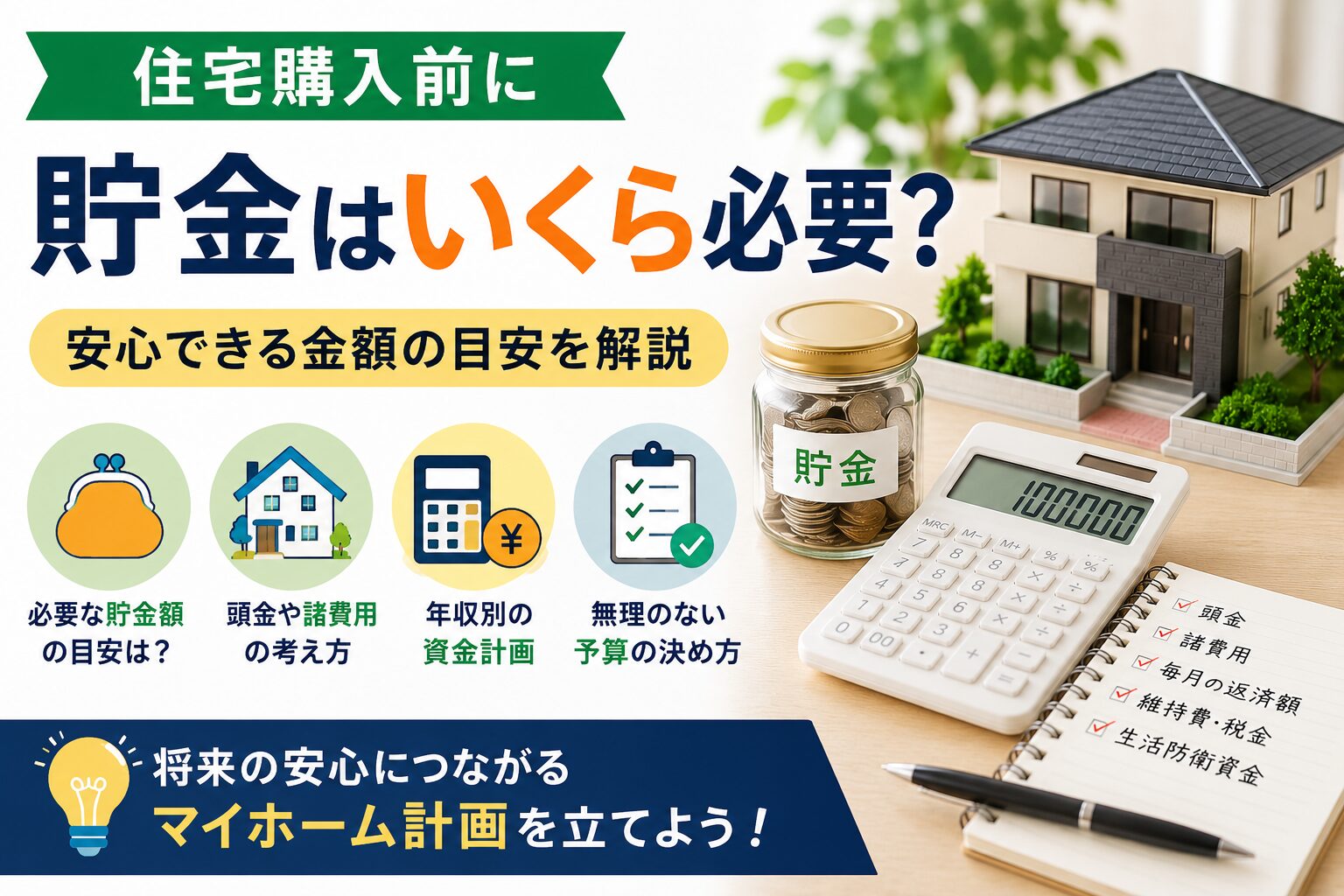 住宅購入前に貯金はいくら必要？安心できる金額の目安