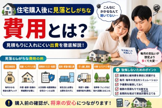 住宅購入後に見落としがちな費用とは？見積もりに入れにくい出費を解説