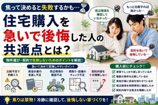 住宅購入を急いで後悔した人の共通点とは