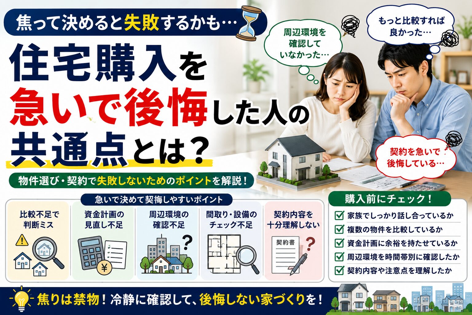 住宅購入を急いで後悔した人の共通点とは