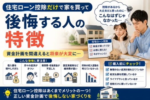 住宅ローン控除だけで家を買って後悔する人の特徴