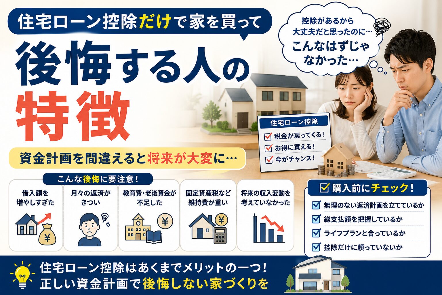 住宅ローン控除だけで家を買って後悔する人の特徴
