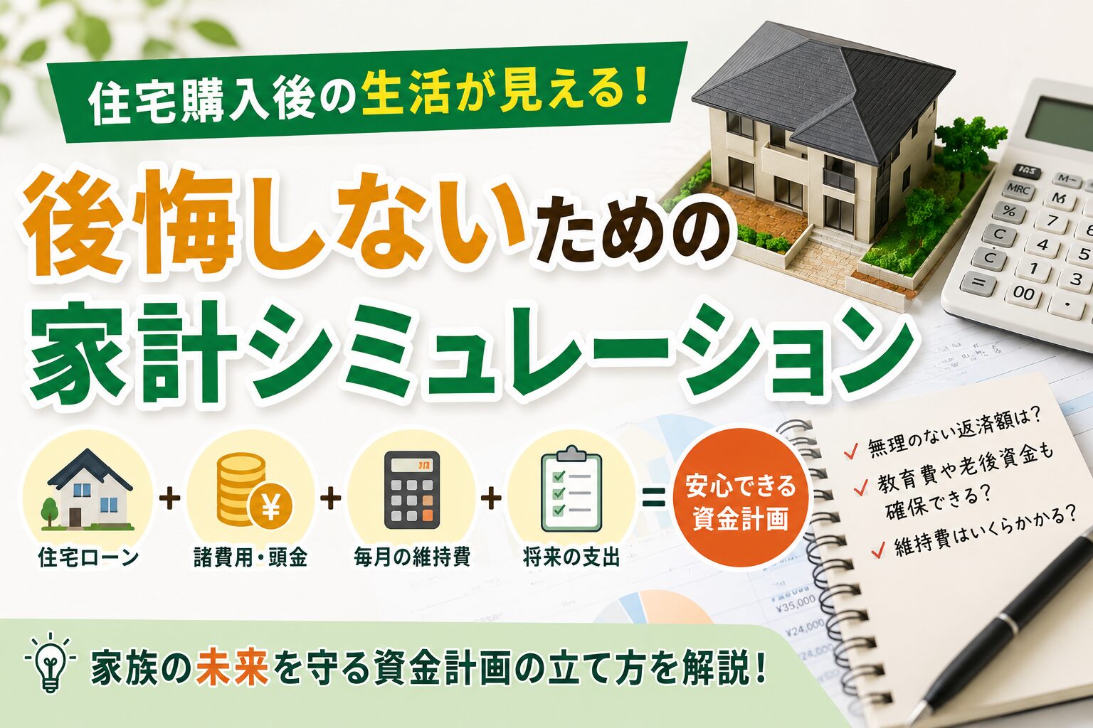住宅購入後に後悔しないための家計シミュレーション方法