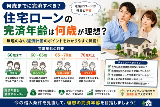 住宅ローン完済年齢は何歳が理想？無理のない返済計画を解説