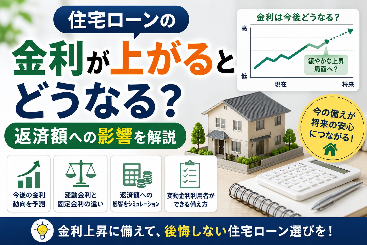 住宅ローンの金利が上がるとどうなる？返済額への影響を解説