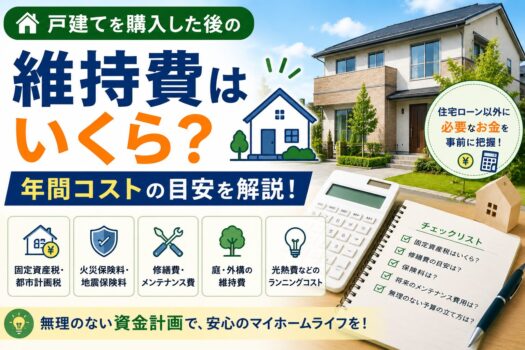 戸建ての維持費はいくら？年間コストの目安を解説