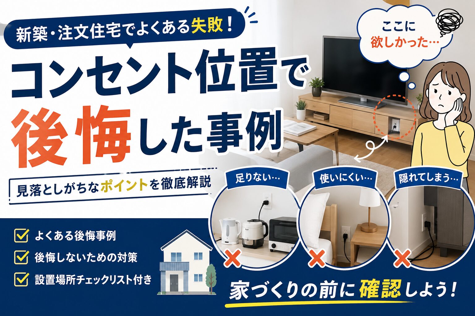 コンセント位置で後悔した事例