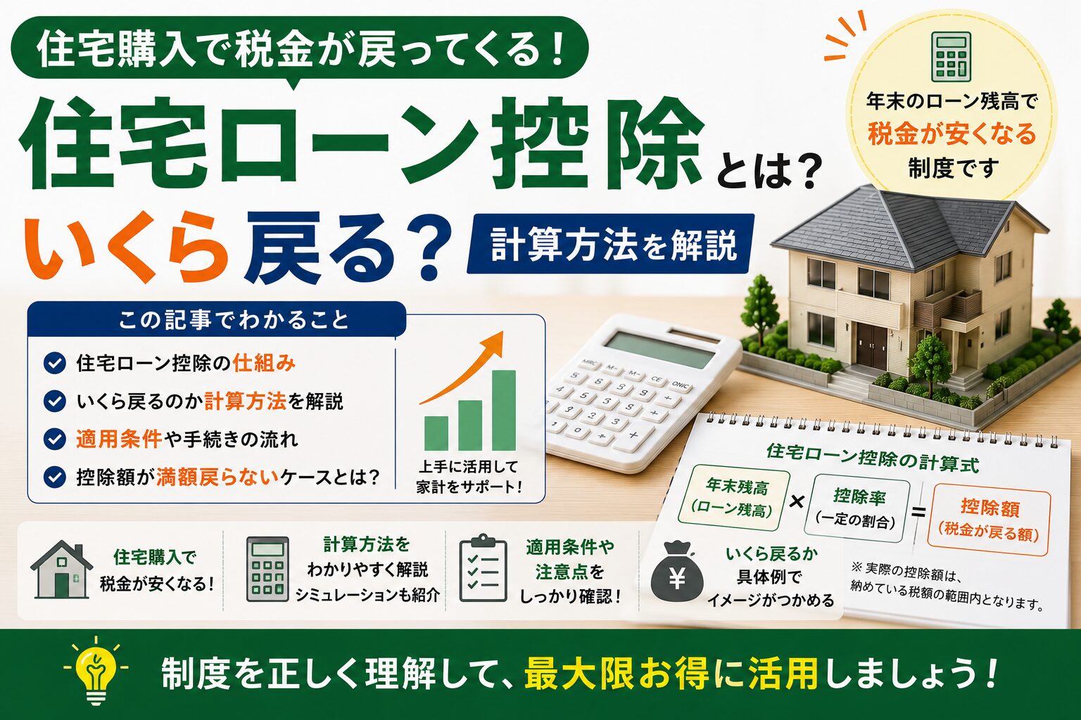 住宅ローン控除はいくら戻る？計算方法を解説