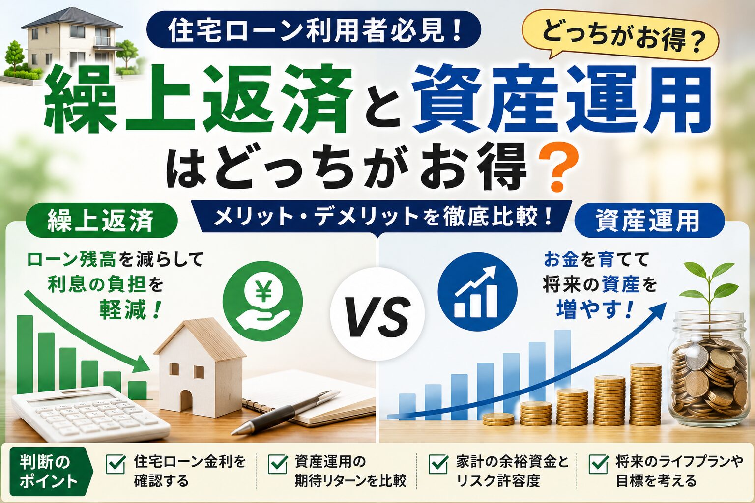 繰上返済と資産運用はどっちがお得