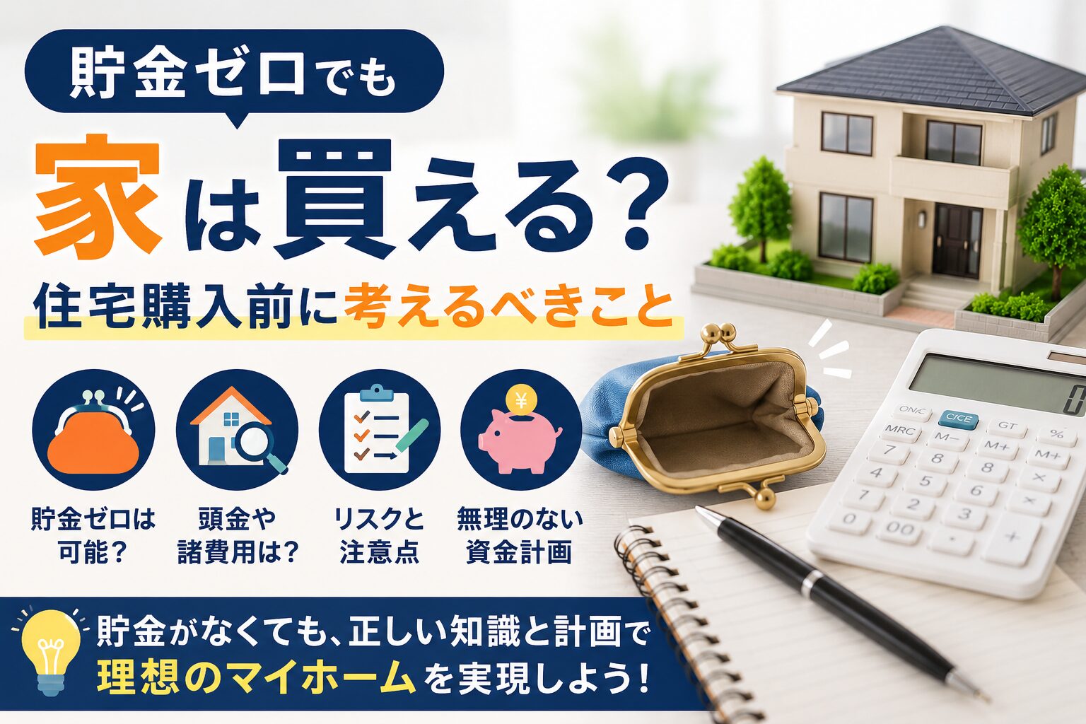 貯金ゼロで家は買える？住宅購入前に考えるべきこと