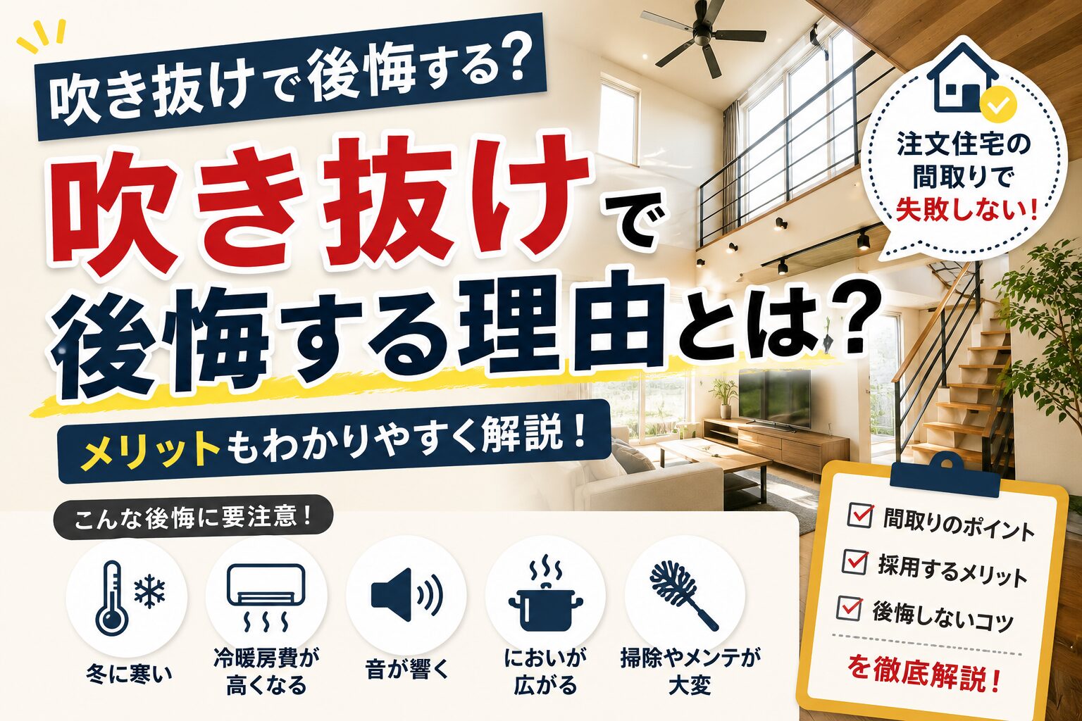 吹き抜けで後悔する理由とは