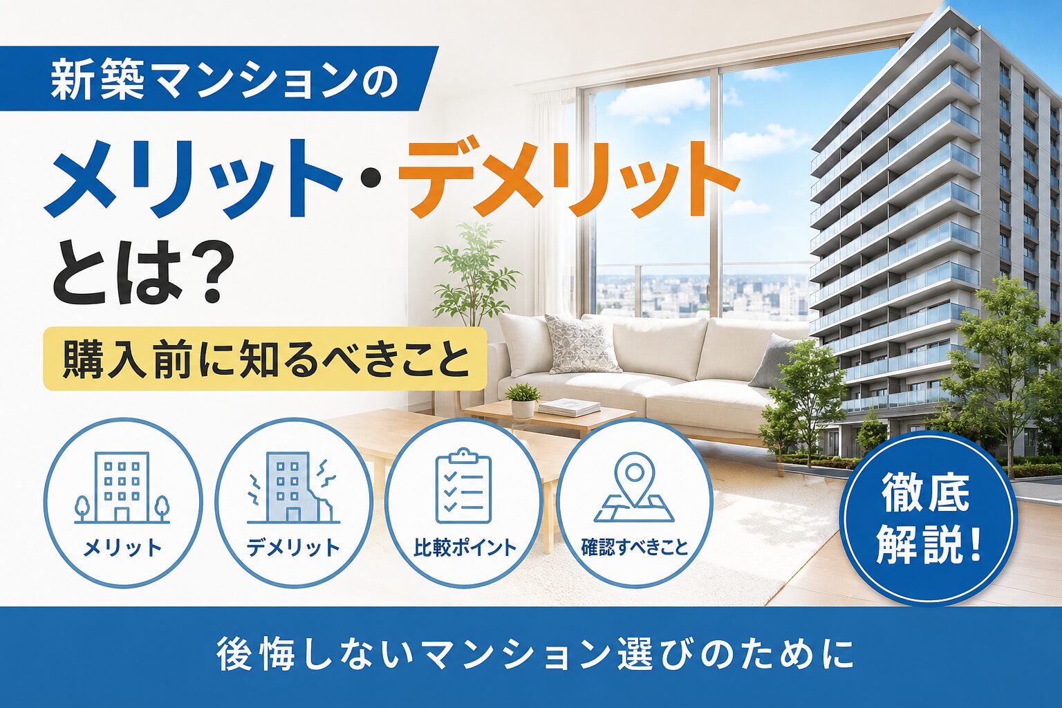 新築マンションのメリット・デメリットとは？購入前に知るべきこと