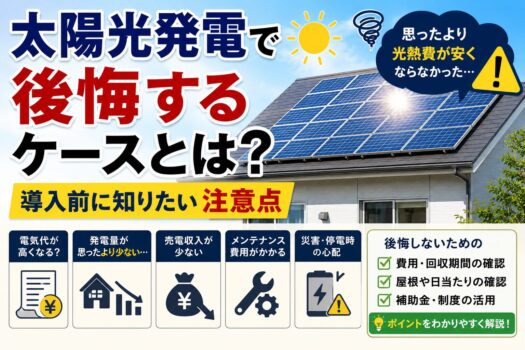 太陽光発電で後悔するケースとは