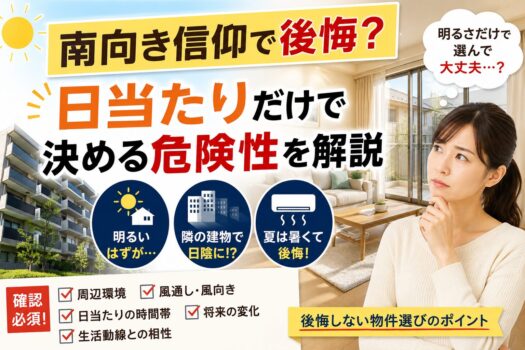南向き信仰で後悔？日当たりだけで決める危険性を解説