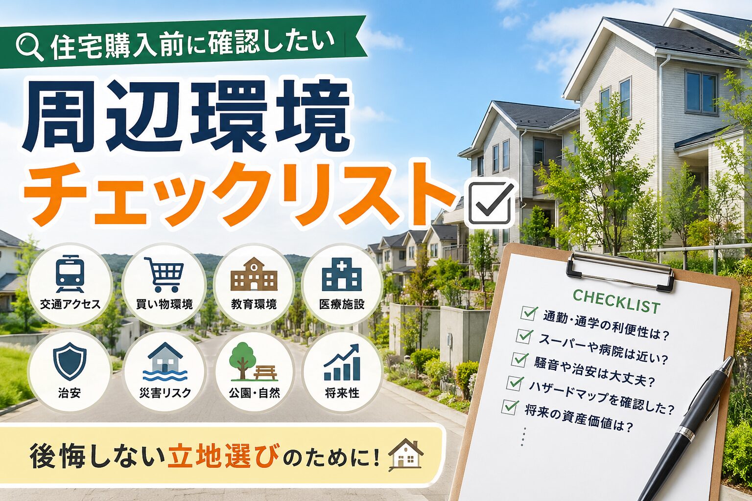 住宅購入前に確認したい周辺環境チェックリスト