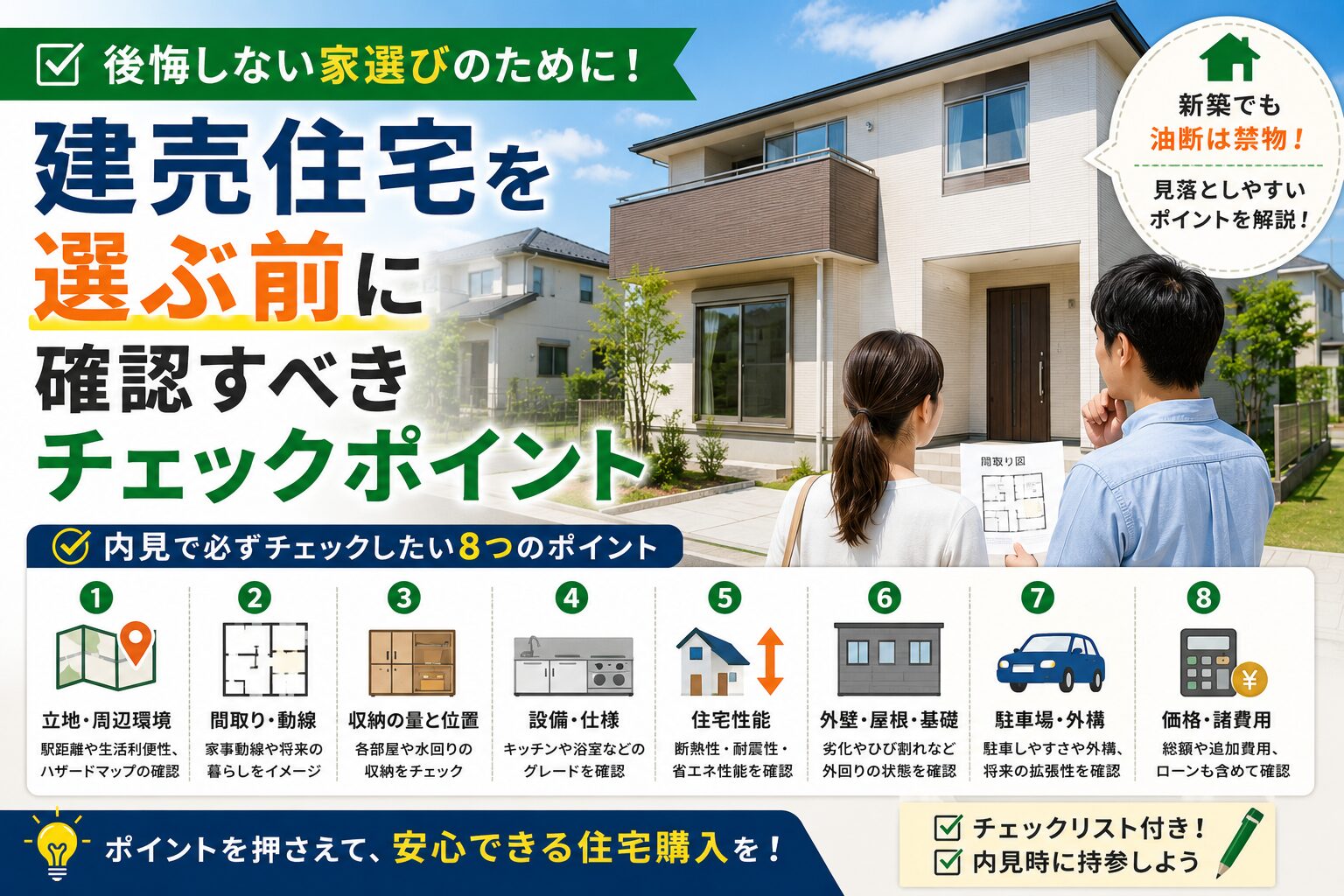 建売住宅を選ぶ前に確認すべきチェックポイント